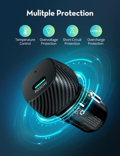 شاحن سيارة راف باور بقوة 20 واط بمنفذ تايب سي - اس...