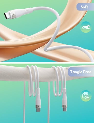 سلك راف باور سيلكون تايب سي الى تايب سي بقوة 60 وا...