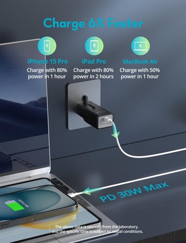 فيش سفر راف باور نانو بقوة 30 واط بمنفذ تايب سي -...