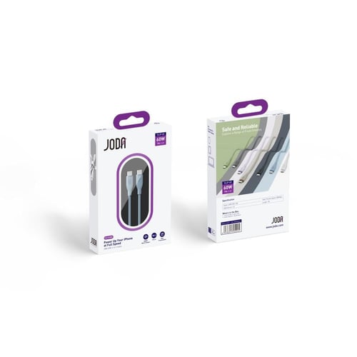 سلك JODA سيليكون تايب سي الى تايب سي بقوة 60 واط ب...