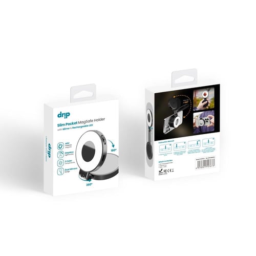 ستاند جوال دريب مع مرآة واضاءة متعددة الدرجات قابل...