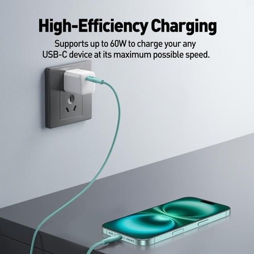 سلك JODA سيليكون 60 واط تايب سي الى تايب سي 1 متر...