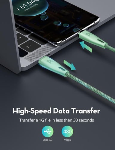 سلك راف باور تايب سي الى تايب سي نايلون بقوة 60 وا...