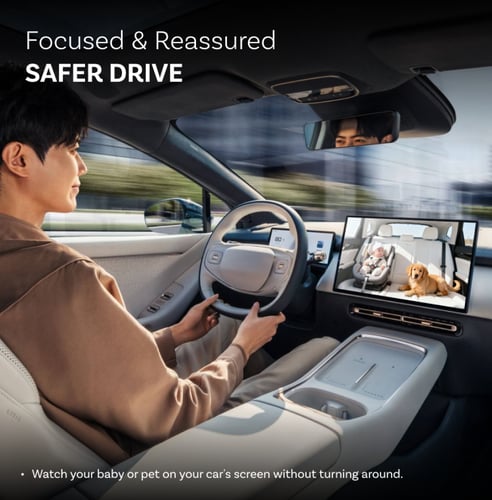 محول Carplay اوتوكاست لاسلكي وكاميرا مراقبة للمقعد...