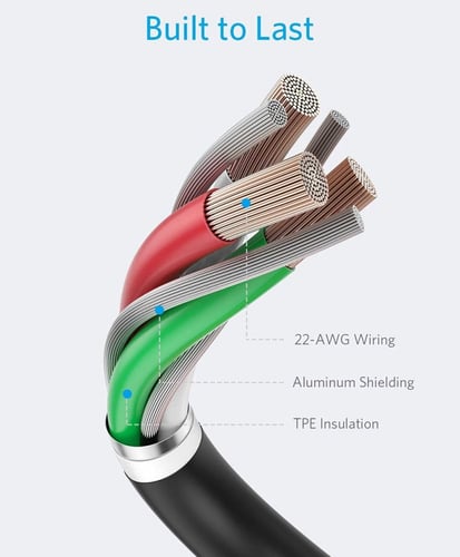 سلك انكر باور لاين يو إس بي الي لايتنينق 1.8 م - أ...