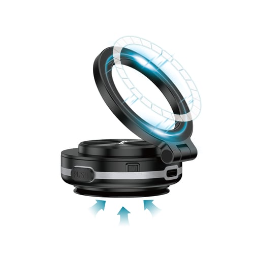 حامل مغناطيسي دريب للجوال قابل للدوران - اسود