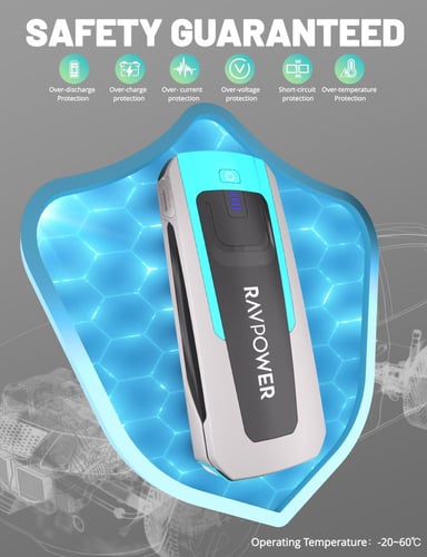 مشغل سيارة وبطارية راف باور بسعة 16000 ملي امبير ب...