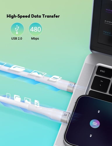 سلك راف باور سيلكون تايب سي الى تايب سي بقوة 60 وا...