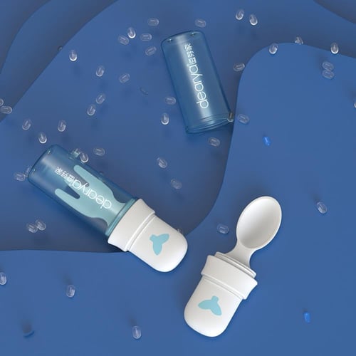 طقم ديريا شوكة وملعقة محمولة - ازرق