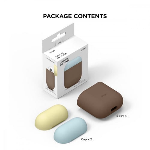 elago cases لسماعات ابل البلوتوث - بني غامق و سماو...