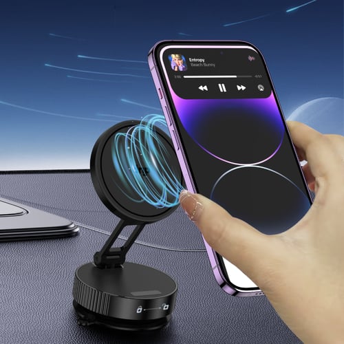 ستاند جوال دريب شفط مغناطيسي قابل للطي - اسود