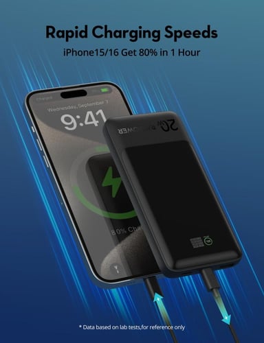 بطارية راف باور بقوة 20 واط بسعة 10000 ملي امبير ب...