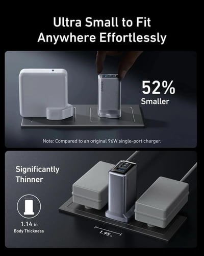 شاحن جداري انكر برايم بقوة 100 واط بمنفذين تايب سي...