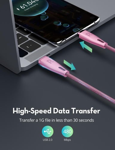 سلك راف باور تايب سي الى تايب سي نايلون بقوة 60 وا...