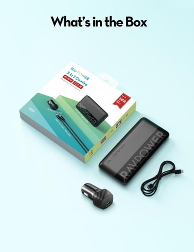 بكج راف باور بطارية بقوة 20 واط بسعة 10000 ملي امب...