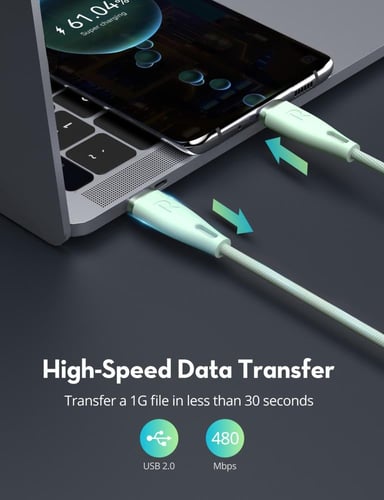 سلك راف باور تايب سي الى تايب سي نايلون بقوة 60 وا...