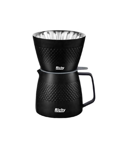 ريتشي اداة ترشيح و إناء تقديم من الاستيل - اسود