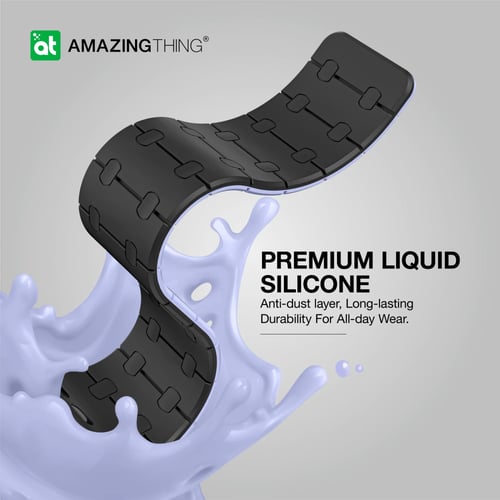 سوار رياضي AmazingThing ساعة ابل 49/45 - اسود وبنف...