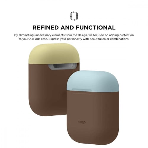 elago cases لسماعات ابل البلوتوث - بني غامق و سماو...