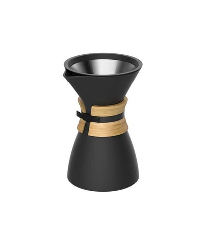 اداة صانعة القهوة سراميك اسود مع فلتر ستانستيل