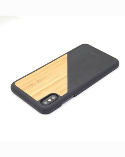 كفر بوكا أيفون أكس اس ماكس - جلد مع خشب البامبو