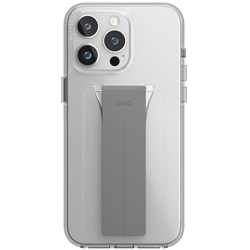 كفر ايفون 15 برو يونيك هايبرد شفاف مع مسكة رمادي