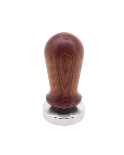 مكبس ستانلس ستيل - مقبض خشبي غامق - 58mm