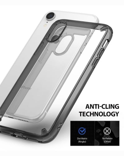 رينكي فيوجن كفر للايفون اكس ار - شفاف بأطراف سوداء