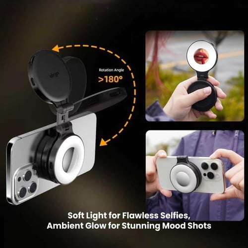 ستاند جوال دريب مع مرآة واضاءة متعددة الدرجات قابل...