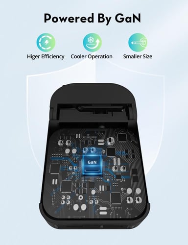 شاحن جداري نحيف راف باور بقوة 65 واط بمنفذين تايب...