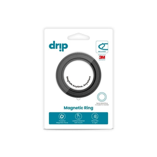 حلقة مغناطيسية و حلقة معدنية للجوال دريب - اسود