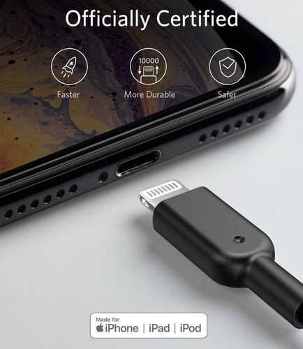 سلك انكر باور لاين يو إس بي الي لايتنينق 1.8 م - أ...