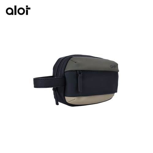 شنطة يد Alot جلد مقاس 11*7*16 سم - بيج واخضر