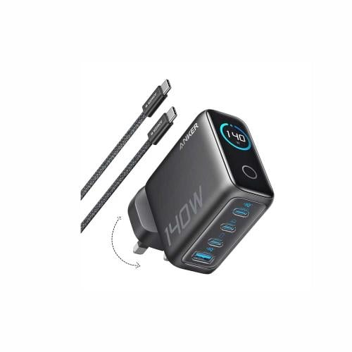 شاحن جداري انكر بقوة 140 واط بثلاث منافذ تايب سي و...