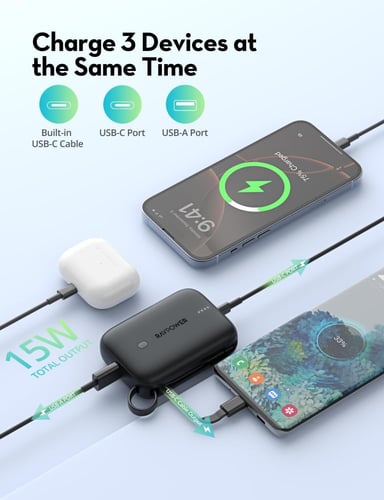 بطارية راف باور نحيفة بقوة 20 واط بسعة 10000 ملي ا...