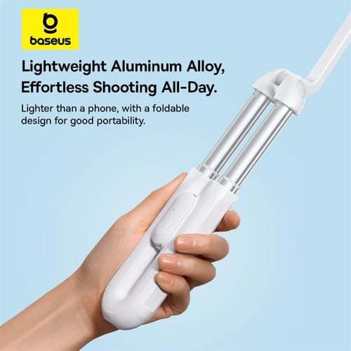 بيسوس تيك شوت عصا سيلفي وستاند للجوال - ابيض