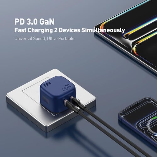 شاحن جداري JODA فولت بود بقوة 45 واط بمنفذين تايب...