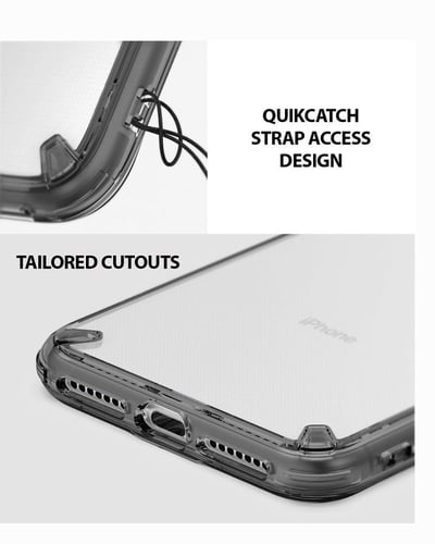 رينكي فيوجن كفر للايفون اكس ار - شفاف بأطراف سوداء