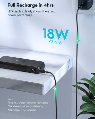 بطارية راف باور بايونير بسعة 15,000 ملي امبير وتقن...