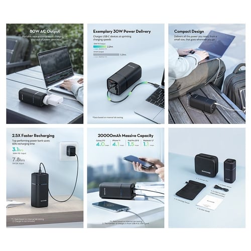 راف باور بطارية بسعة 20000 ملي امبير مع منفذ ثلاثي...