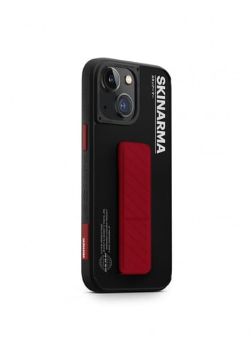 سكين ارما كفر ايفون 14 بلس اسود مع مسكة احمر