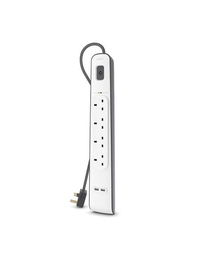 توصيلة بيلكن 4 منافذ طاقه بمنفذين USB