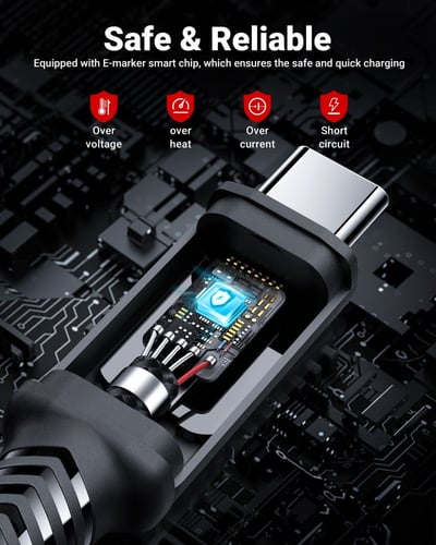 سلك AceFast تايب سي الى تايب سي بقوة 100 واط الومن...