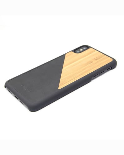 كفر بوكا أيفون أكس اس ماكس - جلد مع خشب البامبو