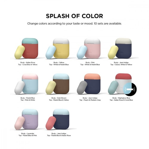 elago cases لسماعات ابل البلوتوث - بني غامق و سماو...