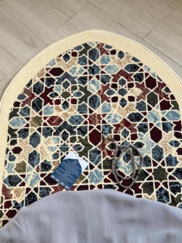 شرشف صلاة سحاب بطرحه متصله رمادي