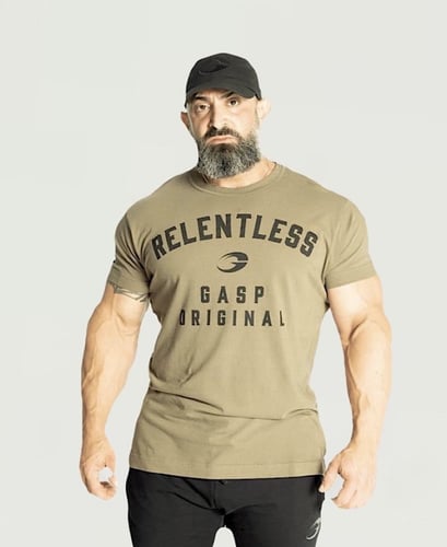 RELENTLESS SKULL TEE - W GREEN