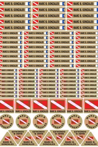 ملصق لمعدات الغوص