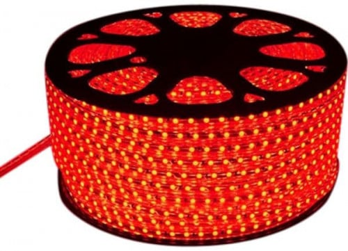 شريط زينة احمر خطين مقاس 50 متر