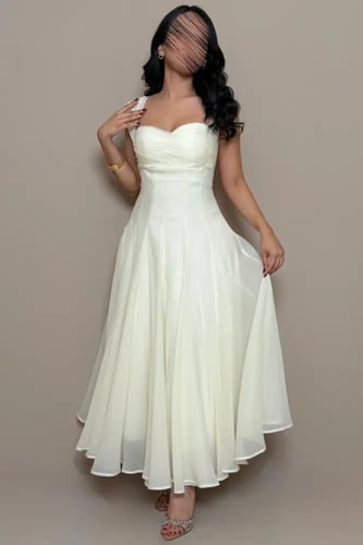 فستان سيرين ميدي سكّري بقصة قلب